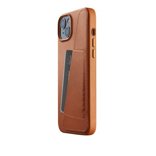 Mujjo Wallet Case iPhone 15 Plus Tan