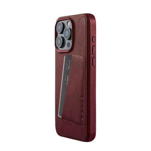 Mujjo Wallet Case iPhone 15 Pro Burgundy