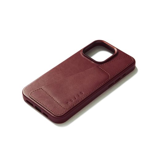 Mujjo Wallet Case iPhone 15 Pro Burgundy