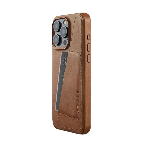 Mujjo Wallet Case iPhone 15 Pro Tan