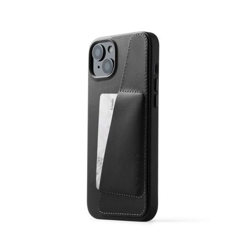 Mujjo Full Leather Wallet Case for iPhone 14 Plus - Black