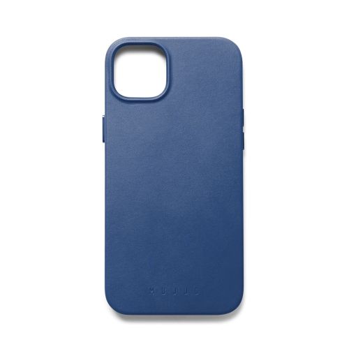 Mujjo Full Leather Case iPhone 15 Plus Monaco Blue
