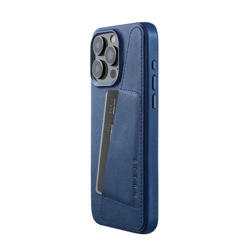 Mujjo Wallet Case iPhone 15 Pro Monaco Blue