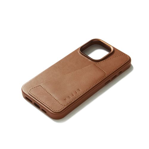 Mujjo Wallet Case iPhone 15 Pro Max Tan