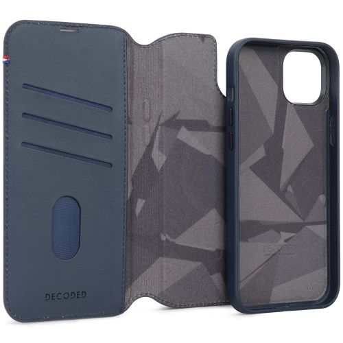 DECODED Leather Detachable Wallet Case w/MagSafe for iPhone 15 Pro - True Navy