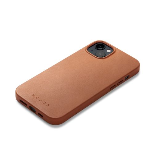 Mujjo Full Leather Case iPhone 15 Plus Tan